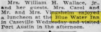 Blue Water Inn - Sep 10 1933 Article